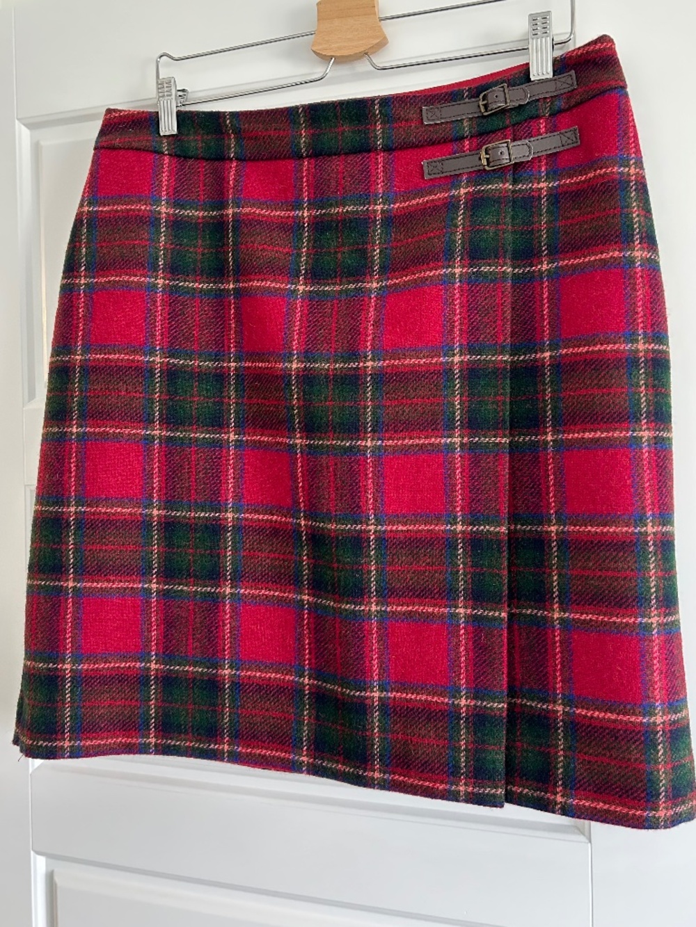 Boden British wool faux wrap skirt